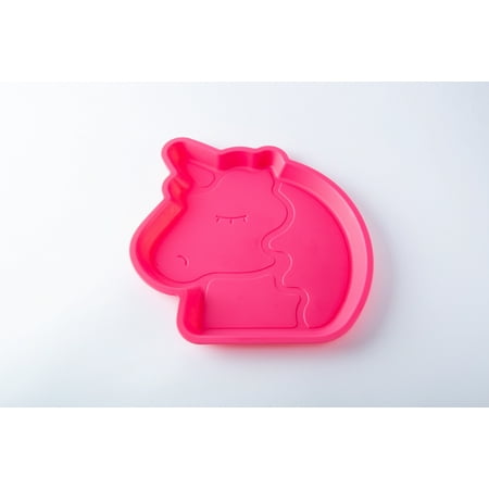 Your Zone Plastic 9 Inch Unicorn Shape Children Plate - Pink Color