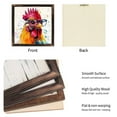 thumbnail image 6 of Paintings Art Prints : Rooster Wooden Art Prints  Farmhouse Wall Decor， Framed Funny Chicken with Glasses Painting Farm Animal Prints for Kitchen Living Room Home Office （08X 08in） Vintage, 6 of 8