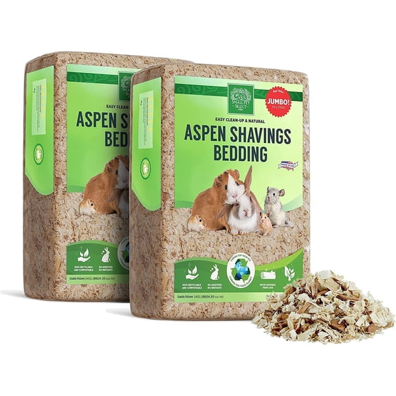 Small Pet Select Premium Natural Aspen Bedding, Animal Bedding for Small Indoor and Outdoor Pets, , Jumbo Size 282 L (2 Pack, 141 L Each)