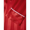 thumbnail image 5 of AIGUR Family Matching Satin Pajamas Set Stripe Long Sleeve Lapel Button Down Tops Pants Holiday Pajamas Sleepwear, 5 of 10