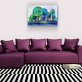 thumbnail image 5 of Startonight Canvas Wall Art Abstract Rainbow Trees Painting Blue Green Framed 24" x 36"&nbsp;, 5 of 6