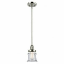 Innovations Lighting  Franklin Restoration Canton - 1 Light 5" Stem Hung Mini Pendant Clear/Polished Nickel
