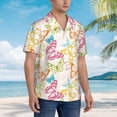 thumbnail image 4 of Picia Retro Colorful Butterfly Gentle Cotton Regular Fit Short Sleeve Casual Hawaiian Shirt for Men-Small, 4 of 6