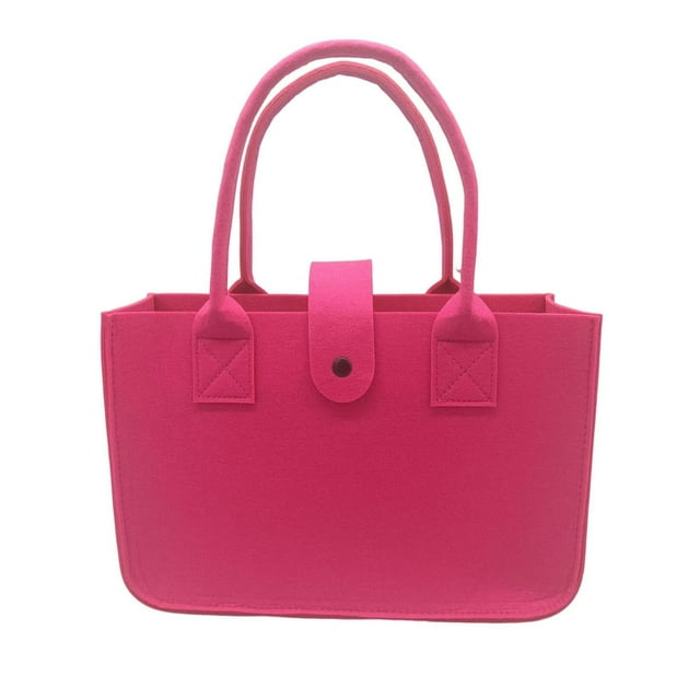 Women Handbag Portable Handle Solid Color Large Capacity Rectangle Gift Thickened Felt Ladies Tote Bag Purse Daily Life