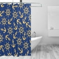 thumbnail image 2 of Honeii Anchors and Nautical Print Shower Curtain 72x72in,Bathroom Curtain,Waterproof Fabric Shower Curtain Set with Hooks, 2 of 5