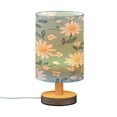 thumbnail image 2 of Small Table Lamp LED Bedside Nightstand Lamps with Fabric Shade Decor Desk Lamp for Living Room Bedroom Office Cute Adorable Daisies and Leaves, 2 of 7
