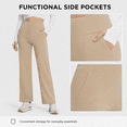 thumbnail image 3 of Feekit Women's Fleece Lined Wide Leg Yoga Pants, High Waisted Stretch Lounge Pants with 2 Deep Pockets, 3 of 8