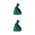 thumbnail image 1 of Sonducket Bolso de muñeca retro y de moda con nudo de terciopelo para mujer Retro y asimétrico de moda es verde negruzco verde negruzco 2Conjunto, 1 of 6