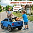 thumbnail image 6 of Hugrove 12V Ride on Car Toys with Remote Control, Ram 1500 Electric Car for Kids with Bluetooth, USB/MP3 Player, LED Light, Battery Powered Vehicles for Toddler Boys Girls 3-6 Years, Blue, 6 of 9