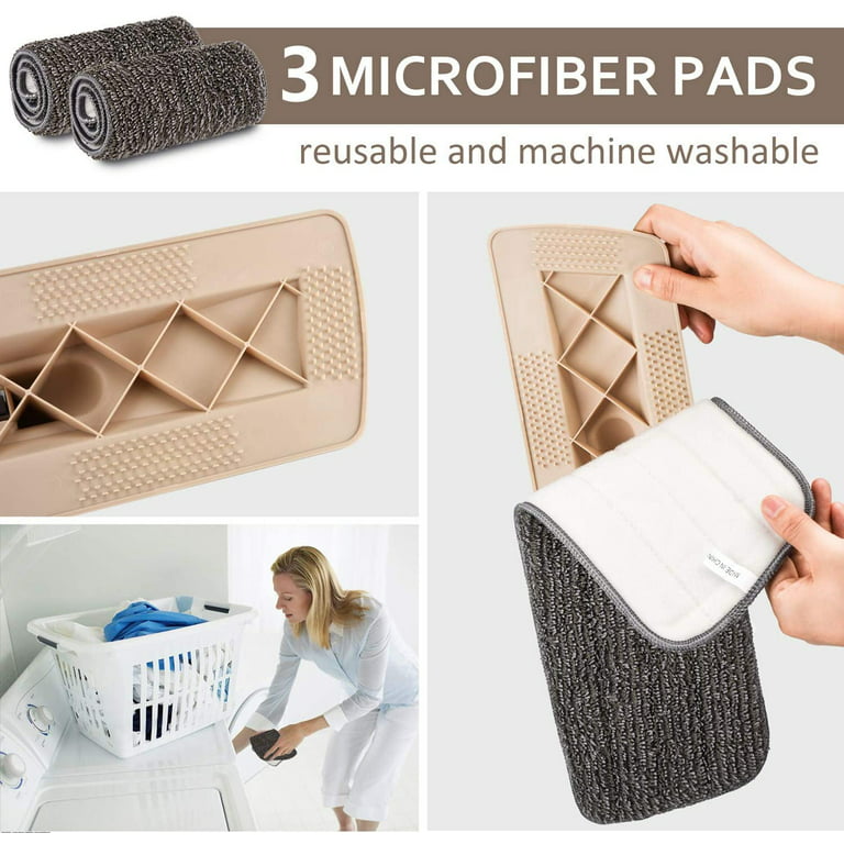 Spray Mop for Floor Cleaning - Microfiber Wet Floor Mop with 3 Washable  Pads and Refillable Bottle, Flat Mop with Sprayer for Kitchen Wood Hardwood
