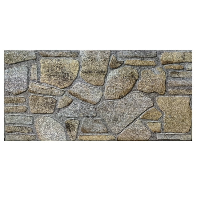 Dundee Deco 3D Wall Panels - Cladding, Gold Lilac Stone Look Wall Paneling, Styrofoam Facing for Interior and Exterior Applications, DIY, SAMPLE, Size 10 x 10 in.