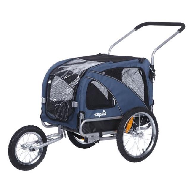 Sepnine 10201Blue Medium Pet Dog Trailer & Jogger, Blue