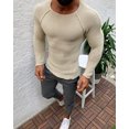 thumbnail image 1 of Suéter de hombre de color sólido con cuello redondo y manga larga ajustado de otoño e invierno de Europa y Estados Unidos, 1 of 6