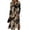 Brown, variant on Womens Fall Spring Long Sleeve Midi Dress V Neck Long Sleeve a Line Dresses Long Loose Casual Floral Dresses