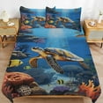 thumbnail image 6 of Nautical Green Sea Turtles Duvet Cover Set Pattern Soft Bedding Set Comforter Cover Set(1 Duvet Cover + 2 Pillowcases), 6 of 6