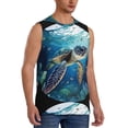 thumbnail image 2 of Uemuo Watercolor Turtle4 Pattern Men's Sleeveless T-Shirt,Muscle Athletic Tank Top, Moisture-wicking Quick-dry Breathable Classic Tee Top for Gym Run Outdoor Sports-3X-Large, 2 of 8