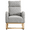 Gray, variant on PAPROOS Rocking Chair, Fabric Accent Chair with 2 Side Pockets and Pine Wood Legs, High Backrest Arm Chair Modern Rocker Lounge Chair for Living Room, Beige