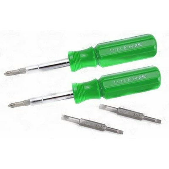 Lutz 6-In-1 2 Pk Green Screwdriver by Lutz