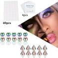 thumbnail image 2 of WBQF Fake Lip Stud Ring Nose Ring Eyebrow Ring Dimple Sticker Piercing Jewel^H2-Multicolor-3mm, 2 of 5