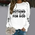 thumbnail image 2 of Wangmeiwg Women's Sweatshirts Women's Hoodies Sweatshirt Fashion Casual Round Neck God Letter Printed Apparel White S, 2 of 5