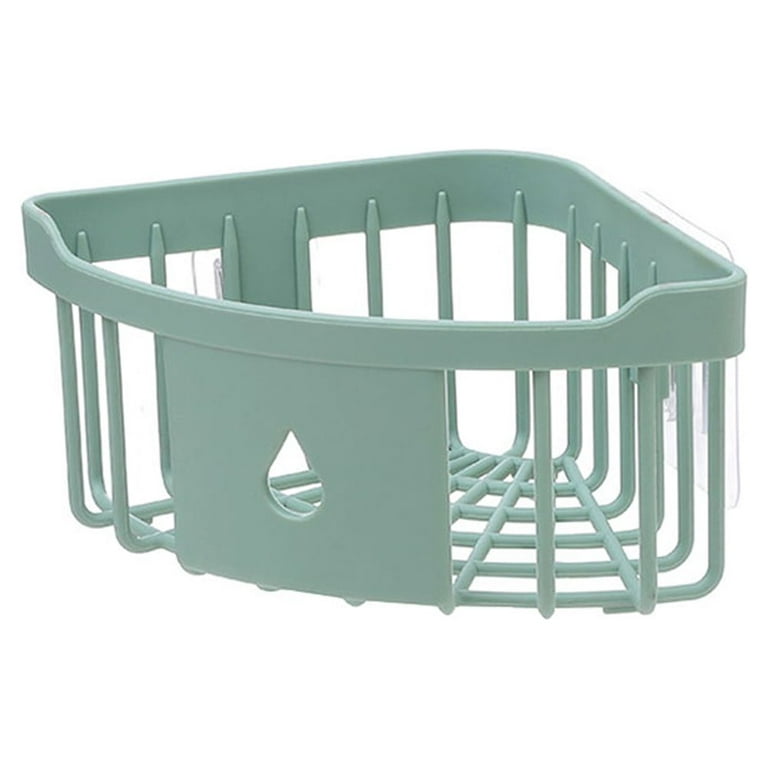 1pc Pp Drainage Storage Basket In White Color, Wall-mounted With