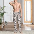 thumbnail image 2 of Logiee Cartoon Bear Brown Print Pajama Pants for Men,Men’s Pajama Bottoms,Mens PJ Pants with Pockets & Button Fly-Large, 2 of 6