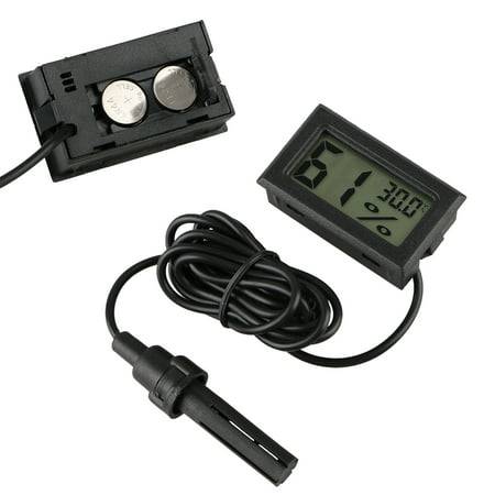 EEEKit 2 in 1 Mini Probe Digital Electronic Hygrometer Thermometer Humidity Temperature Monitor For Office, Bedroom, Cigar Room, Incubators, Black
