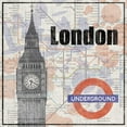 thumbnail image 2 of Gibbons, Lauren 20x20 Black Ornate Wood Framed with Double Matting Museum Art Print Titled - London Train, 2 of 4