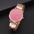 thumbnail image 2 of Reloj de pulsera de cuarzo informal con esfera redonda y correa de acero para mujer de estilo sencillo a la moda, color rosa, 2 of 2