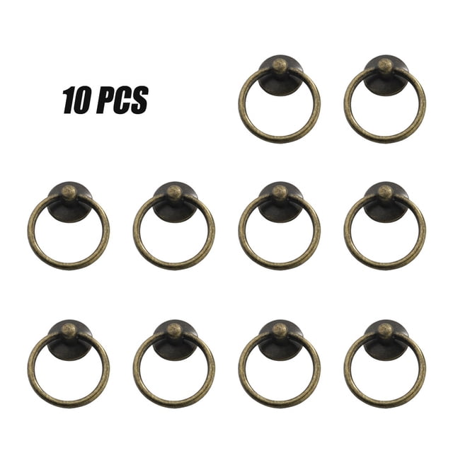10 x Antique Pull Swing Ring Drop Kitchen Cabinet Drawer Cupboard Knob Handle