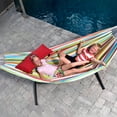 thumbnail image 3 of Vivere Double Polyester Easy Assemble Outdoor Hammock with Steel Stand, Ciao, 3 of 7
