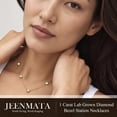thumbnail image 5 of JeenMata 1 Carat Lab Grown Diamond Five Stone Bezel Station Necklace in 18K Yellow Gold Plating for Women, 5 of 8
