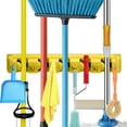 thumbnail image 6 of YIMWNYI Wall Organizer with Adjustable Slots & Hooks, Wall-Mounted Tool and Broom Holder for Garage, Kitchen, Laundry, and Shed, Sturdy Plastic Storage Rack, Easy Installation, Max 35lbs Capacity, 6 of 6