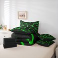 thumbnail image 6 of Manfei Contemporary Abstract Twin Bedding Sets 7pcs, Green Gradient Line Bedding Comforter Set, Geometric Modern Sheet Sets, Lightweight Room Decor, 6 of 8