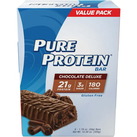 Pure Protein Bar, Chocolate Deluxe, 21g Protein, 6 (Best High Fiber Low Carb Foods)