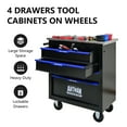 thumbnail image 6 of POVANLi 4 Drawers Multifunctional Tool Cart with wheels,Key Locking and 4 Toolbox On Wheels, Metal,Suitable for Garages,Warehouses,Workshops,Repair Shops(Black+Blue), 6 of 10