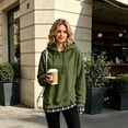 thumbnail image 5 of Oversized Hoodies for Women 2 in 1 Layered Hooded Sweatshirt Y2k Lightweight Plaid Fall Sweatshirt Teacher Cute Pullover Hoodies Comfort Graphic Hoodie Airport Sweat Shirt, 5 of 6