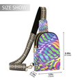 thumbnail image 2 of FORMRS Womens Crossbody Sling Bag Travel Daypack Shoulder Chest Backpack, Green Wavy Pattern, 2 of 7