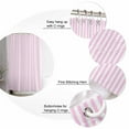 thumbnail image 5 of Extra Long Shower Curtain 72x96 Inch, Pink White Stripe Shower Curtain Waterproof Bathroom Decor Modern Minimalist Geometric Striped Fabric Bath Curtain Set Accessories with Hooks, 5 of 6