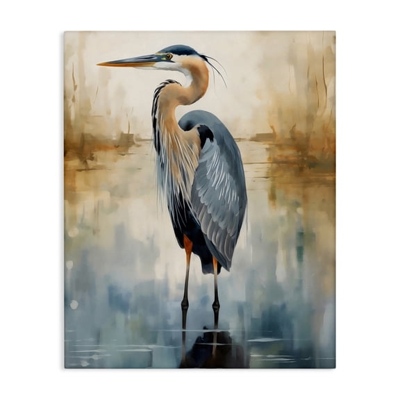 Stupell Industries Contemporary Peaceful Heron over Abstract Canvas Art, 16 x 20, by LSR Design Studio