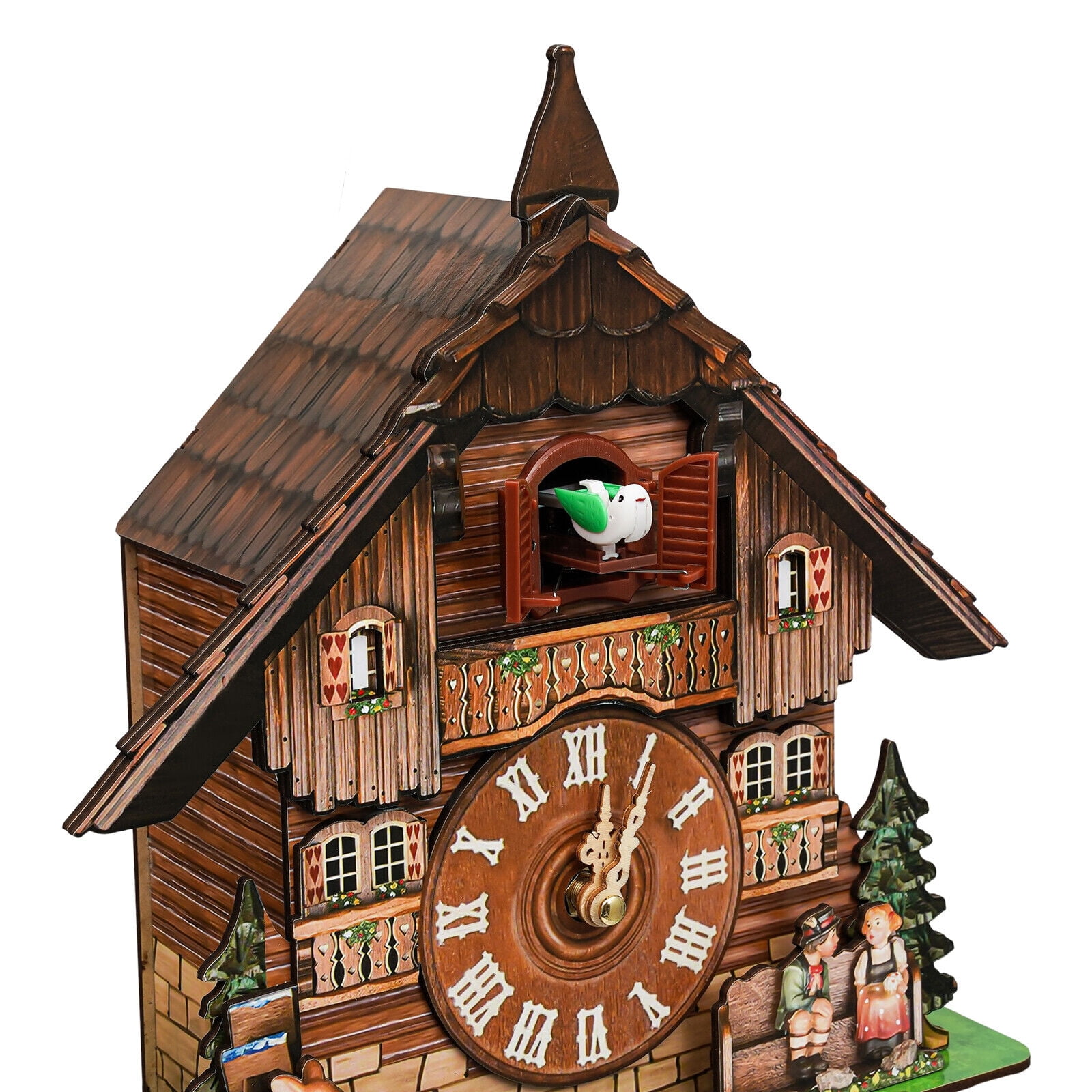 TFCFL Hanging Clock Wall Clock Vintage Traditional Coo Coo Clock Style Pendulum Clock Home Decor
