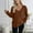 Brown, variant on Women's Scoop V Neck Sweaters Solid Color Long Sleeve Lightweight Knitted Pullovers Casual Loose Fit Outfits Clothes