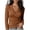 Brown, variant on Women's Tops Wrap V Neck Solid Casual Basic Long Sleeve Slim Lightweight Soft Fashion Tshirt Blouse XXL