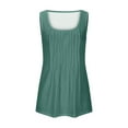 thumbnail image 6 of Homenesgenics Tank Tops with Built in Bras Summer Women Solid Color Round Neck Sleeveless Casual Tee Tank Green XXXL, 6 of 6
