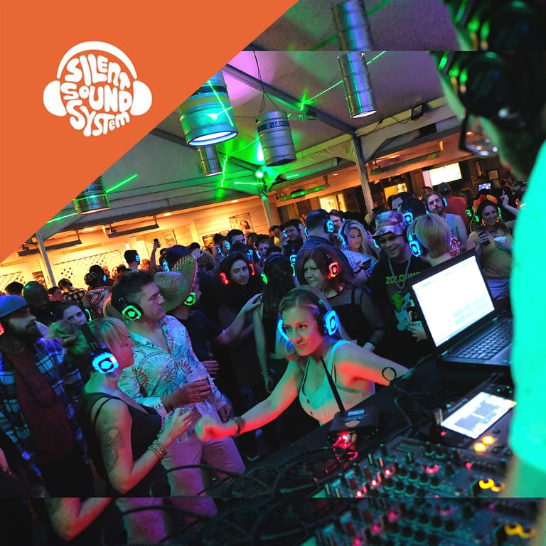 サイレントディスコ　ワイヤレスヘッドフォン20個セット　DJイベント　パーティー Silent Sound System Light DJ Party Starter Pack - 25 LED