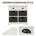 thumbnail image 4 of Deiokin Rustic Storage Cabinet with Rattan Baskets, 28" Farmhouse Sideboard for Living Room, 4 of 8