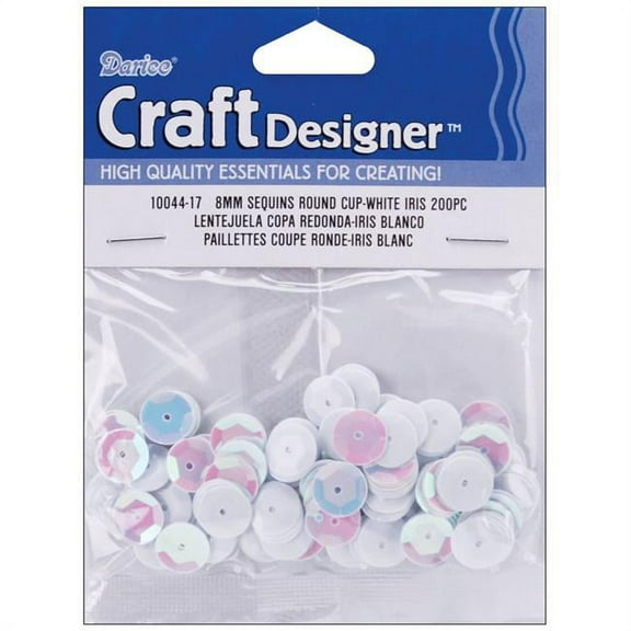 Darice - Sequins - 8mm - White Iridescent