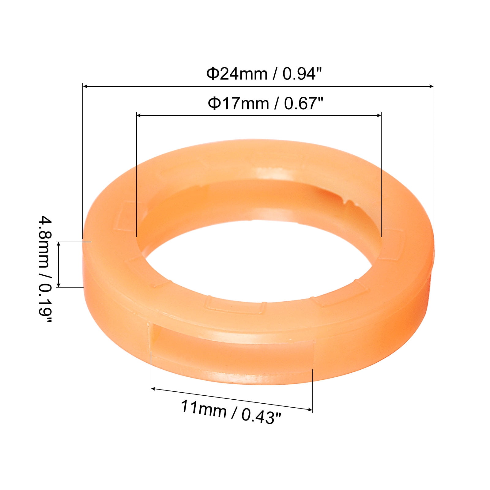 Unique Bargains Key Cap Cover Rings Keys Identifier Coding Tags Silicone Orange