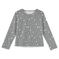 thumbnail image 4 of CCRFTGI Long Sleeve Shirts for Girls Round Neck Polka Dot Undershirts for Kids Tween Girls Fashion Soft Comfy Pullover Tops 2026 Spring Gray 13-14Years, 4 of 4