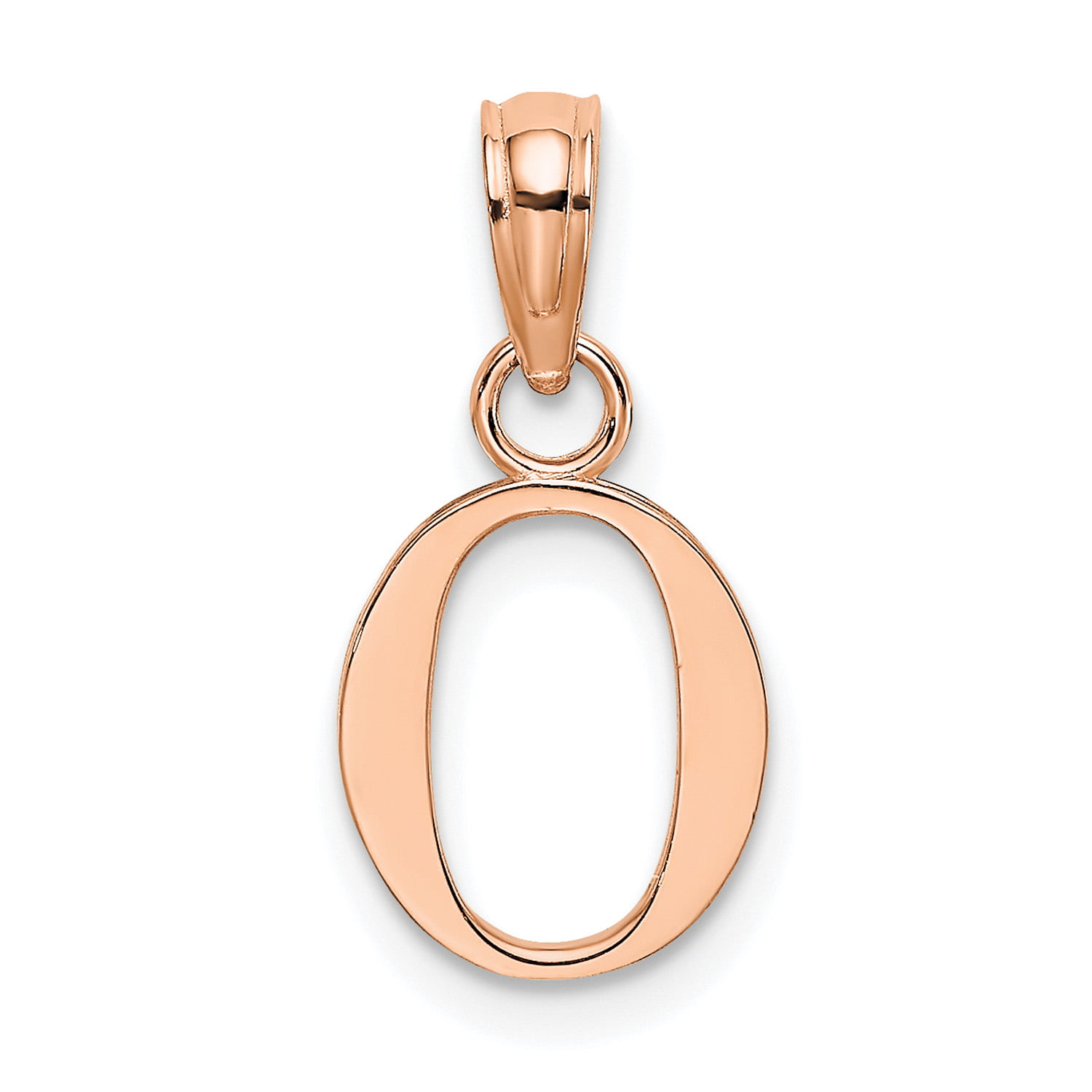 14K Rose Gold Polished H Block Initial Charm 